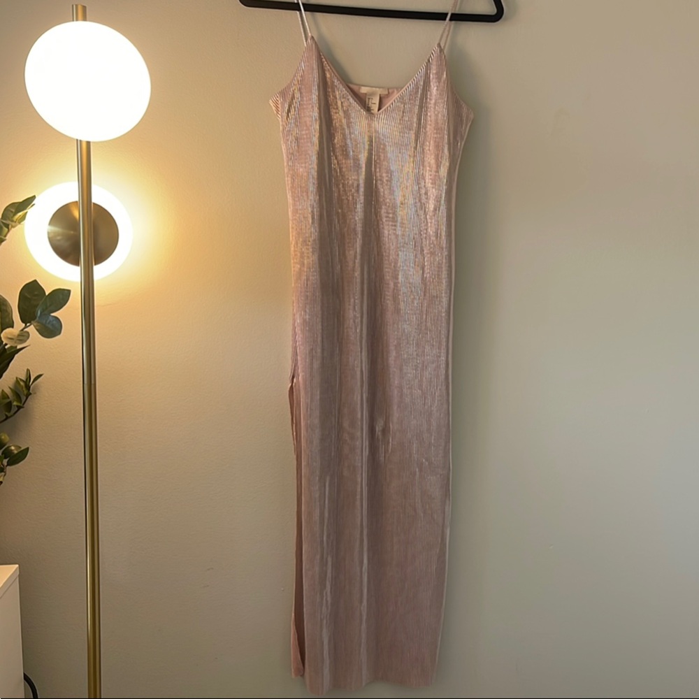 H&M Pink Shimmer Midi Dress